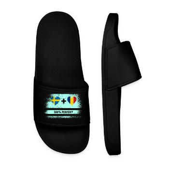 Roumanie & Suède 100% Parfait / Cadeau - Claquettes Homme - noir - Devant
