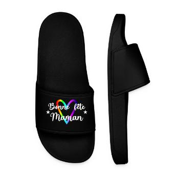 FÊTE DES MÈRES. BONNE FÊTE MAMAN. MAMAN. COEUR - Claquettes Homme - noir - Devant