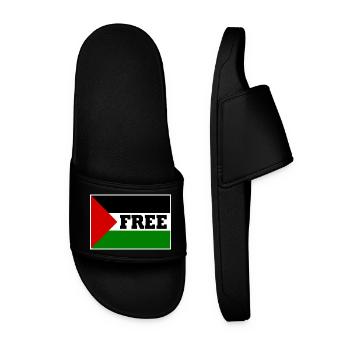 Free palestine - Männer Badelatschen - Schwarz - Vorne