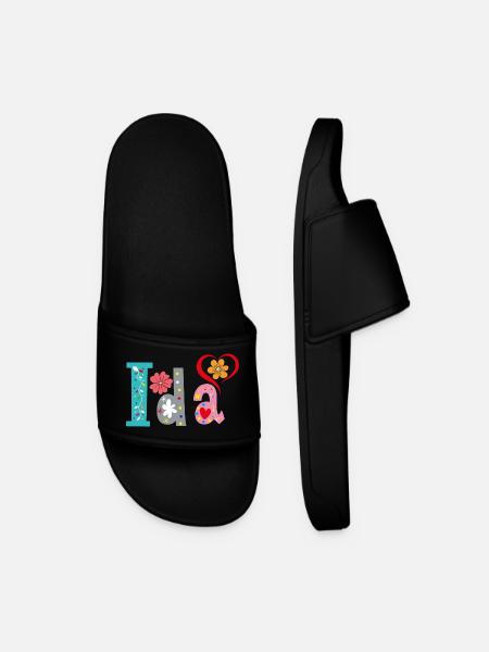 Personalized Ida Name - Men’s Pool Sliders - black