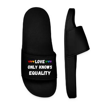 Love only knows equality - Men’s Pool Sliders - black - Front