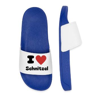 I Love Schnitzel - Männer Badelatschen - Königsblau - Vorne