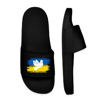 Ukraine Dove of Peace - Men’s Pool Sliders - black - Front