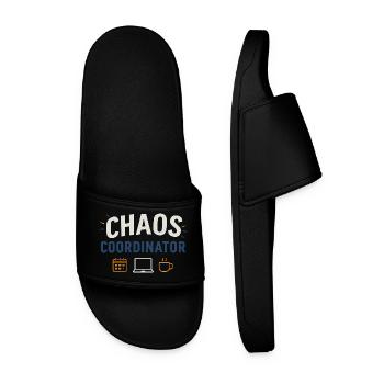Chaos Coordinator – Funny Sayings Shirt for Elt - Men’s Pool Sliders - black - Front