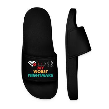 My Worst Nightmare Gaming Lover Gamer Video Games - Men’s Pool Sliders - black - Front