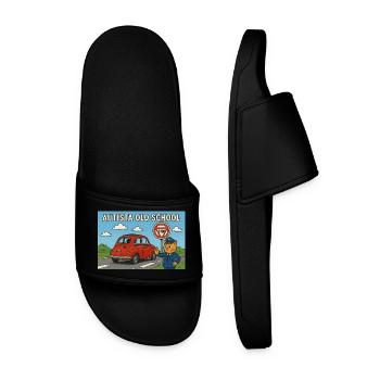 Autista_old_school - Men’s Pool Sliders - black - Front