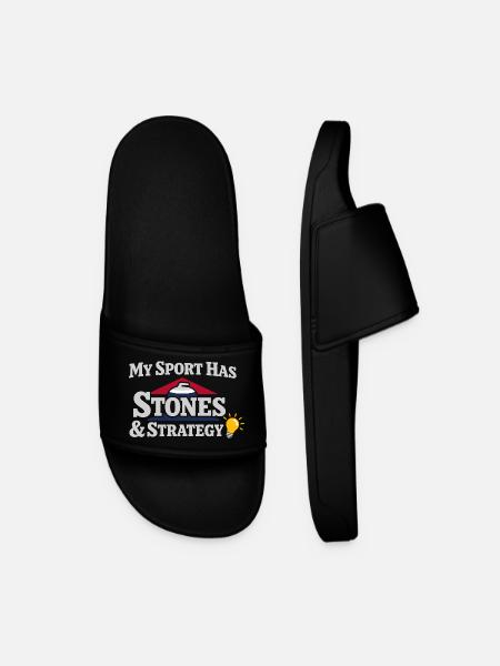 Curling Funny Sweep Hard Broom Cardio - Men’s Pool Sliders - black
