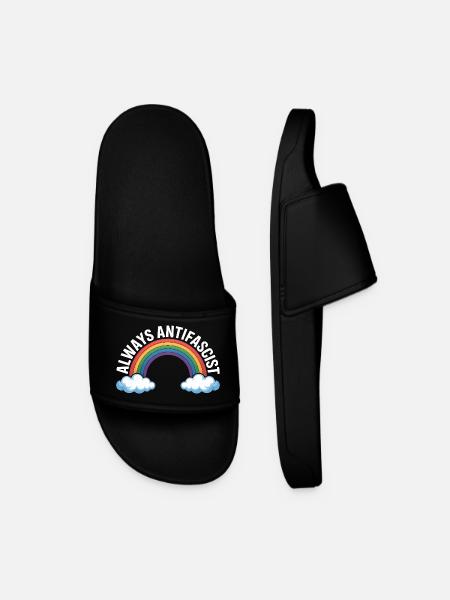 Always Antifascist - Antifa Tee - Men’s Pool Sliders - black