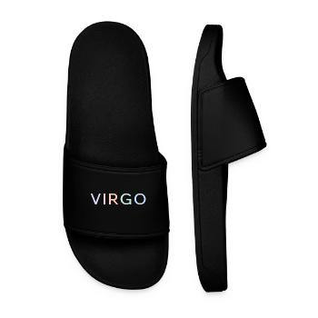 Pastel Virgo Gradient Typeface - Men’s Pool Sliders - black - Front
