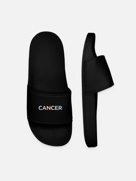 Pastel Cancer Awareness Letters - Men’s Pool Sliders - black