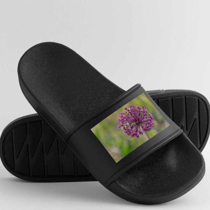 Gros plan d’une fleur violette - Poireau géant Claquettes Homme