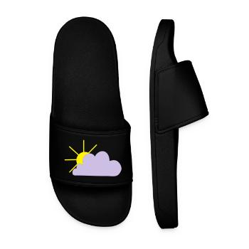 Le soleil pointe le bout de son nez derrière les nuages - Claquettes Homme - noir - Devant