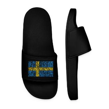 Schweden Flagge - Männer Badelatschen - Schwarz - Vorne