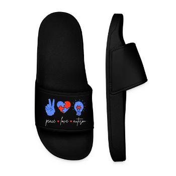 Peace Love Autisme I - Claquettes Homme - noir - Devant