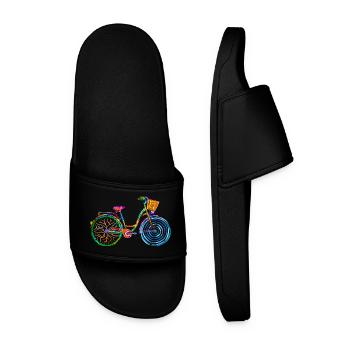 colorful bike, ladies bike, colors bike, ladies bike - Men’s Pool Sliders - black - Front