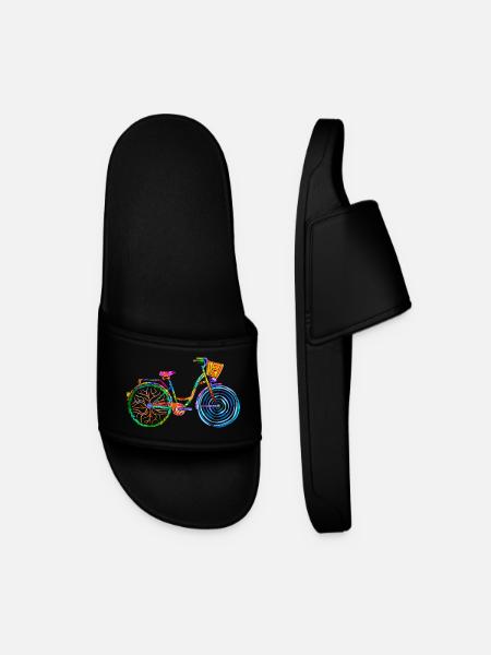 colorful bike, ladies bike, colors bike, ladies bike - Men’s Pool Sliders - black