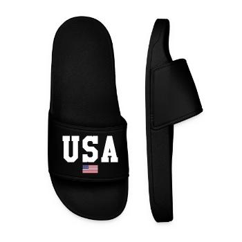 USA T-SHIRT, USA T-SHIRT - Claquettes Homme - noir - Devant