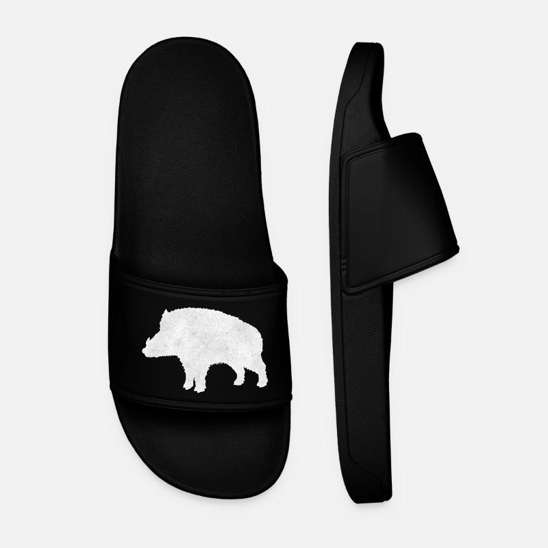 Wildschwein - Männer Badelatschen - Schwarz