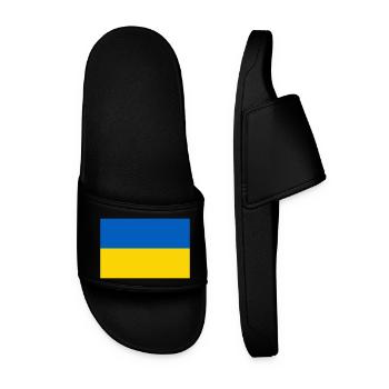 Drapeau Ukraine / Ukraine flag - Claquettes Homme - noir - Devant