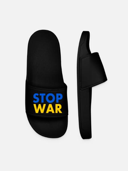 Stop war - Men’s Pool Sliders - black
