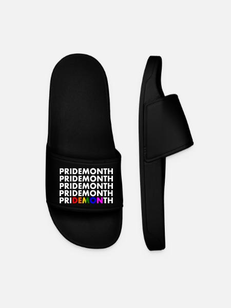 pride month demon - Men’s Pool Sliders - black