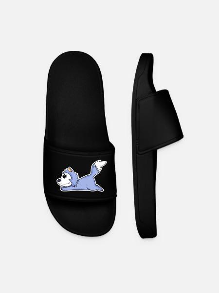 lying wolf - Men’s Pool Sliders - black