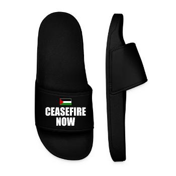 ceasefire now - Men’s Pool Sliders - black - Front