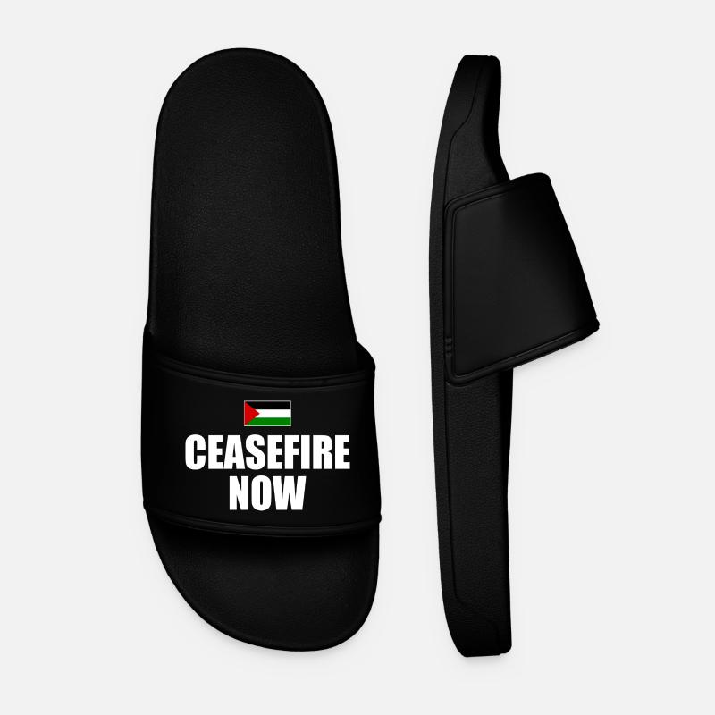 ceasefire now - Men’s Pool Sliders - black