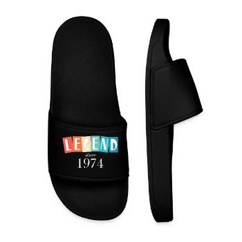 Retro Legend Birthday Year 1974 - Men’s Pool Sliders - black - Front