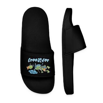 Diving frog - Men’s Pool Sliders - black - Front