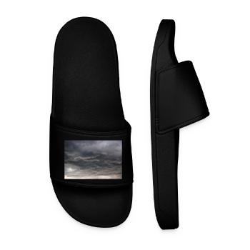 Dark Cloud Formations at a storm - Men’s Pool Sliders - black - Front