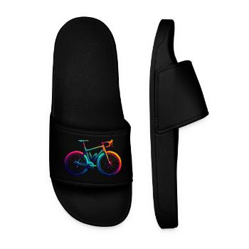 Illustration de cyclisme arc-en-ciel vibrant - Claquettes Homme - noir - Devant