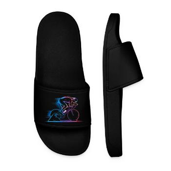 Art cycliste minimaliste - Vitesse et énergie - Claquettes Homme - noir - Devant