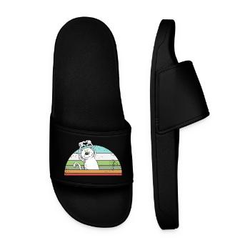 Droll Cat Cartoon Vintage Cat Lover - Claquettes Homme - noir - Devant