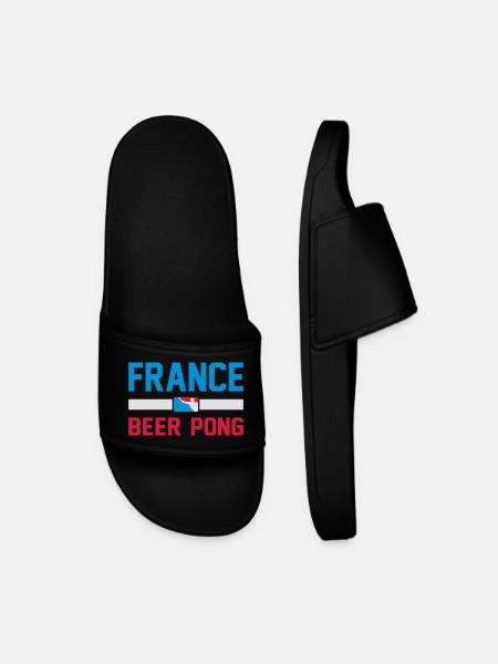 Beer Pong France - Männer Badelatschen - Schwarz
