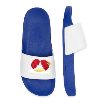 Christmas ball broken egg - Men’s Pool Sliders - royal blue - Front
