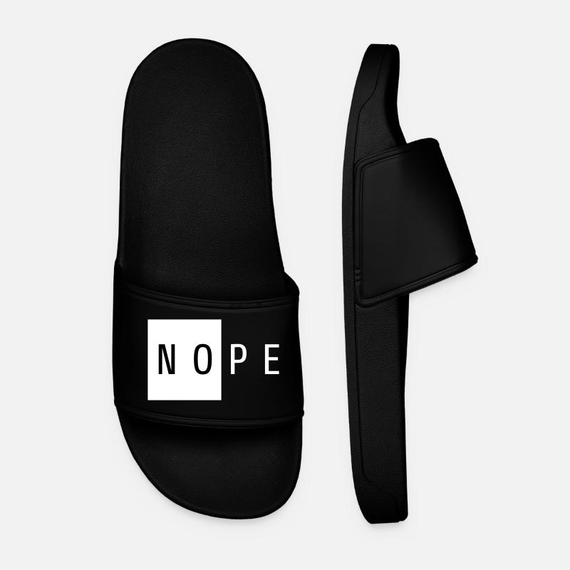 Nope White Gift - Men’s Pool Sliders - black