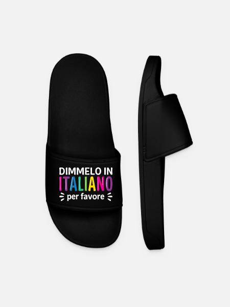 Italy Bilingual Italian Teacher - Men’s Pool Sliders - black