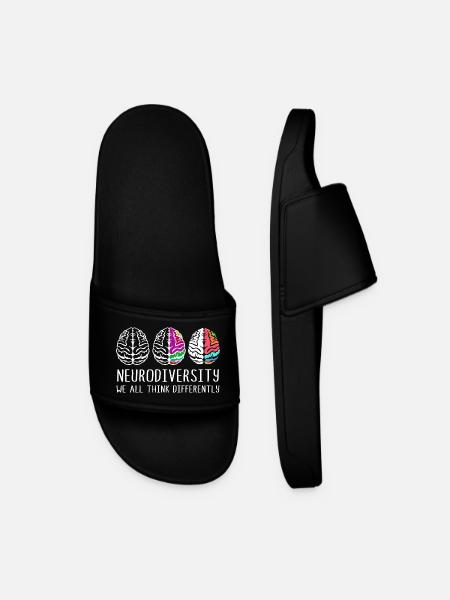 Neurodiversity Autism Brain ADHD Asperger - Men’s Pool Sliders - black