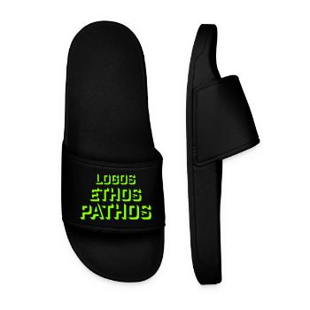 Logos Ethos Pathos Rhetoric Philosophy Student - Men’s Pool Sliders - black - Front