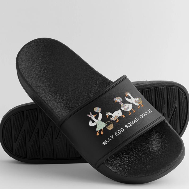 Silly Egg Squad Goose Easter Men’s Pool Sliders
