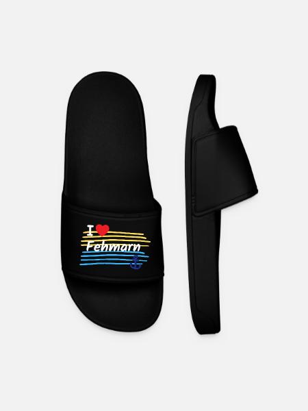 I love Fehmarn coastal look - Men’s Pool Sliders - black