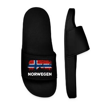 Norway Silhouette - Holiday Nature Flag - Men’s Pool Sliders - black - Front