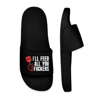 Grill Spatula Anthem: Feed All You F*****s - Men’s Pool Sliders - black - Front