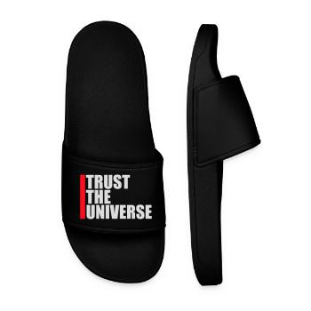 Trust The Universe Spirituell Universum Zitat Logo - Männer Badelatschen - Schwarz - Vorne