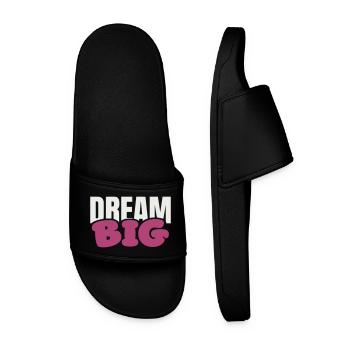 Dream Big Bold Pink Typography - Men’s Pool Sliders - black - Front