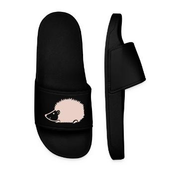 Kuscheliger Igel Silhouette - Männer Badelatschen - Schwarz - Vorne