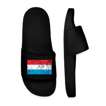 Luxemburg Luxemburg Luxemburg Fahne Flagge - Männer Badelatschen - Schwarz - Vorne