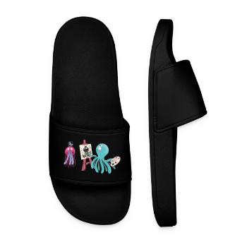 Squid Artist And Friends Design - Men’s Pool Sliders - black - Front