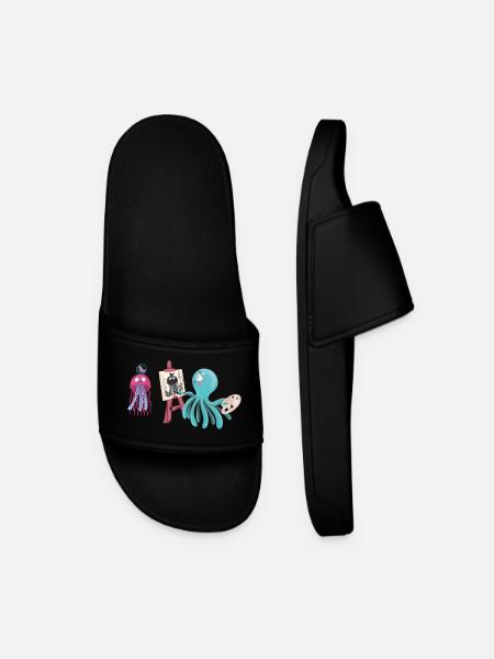 Squid Artist et Amis Design - Claquettes Homme - noir